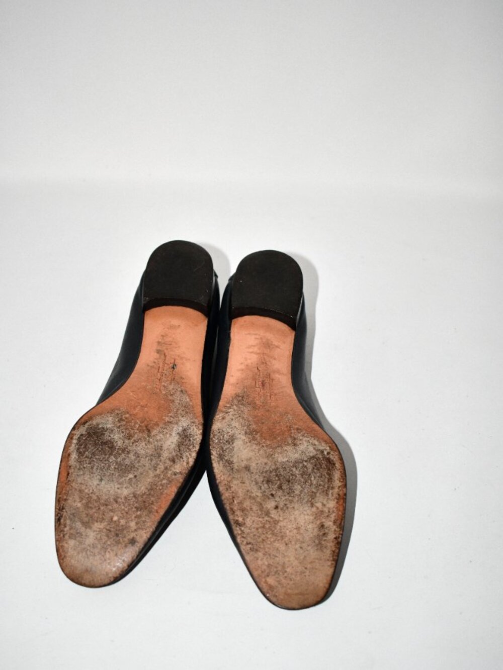 Salvatore Ferragamo Navy Leather Loafers Women's Size 10.5A Bow Accent Made in I - Picture 10 of 10
